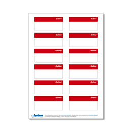 Étiquettes rouges BOXX/mallettes/clip, 12 pcs (1 planche)