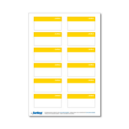 Étiquettes jaunes BOXX/mallettes/clip, 12 pcs (1 planche)